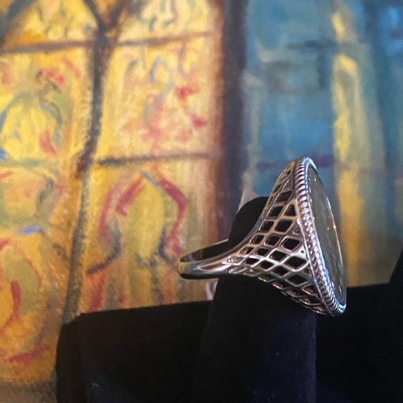 925 Sterling Silver Authentic Italian Coin Ring - Picture 6 of 10